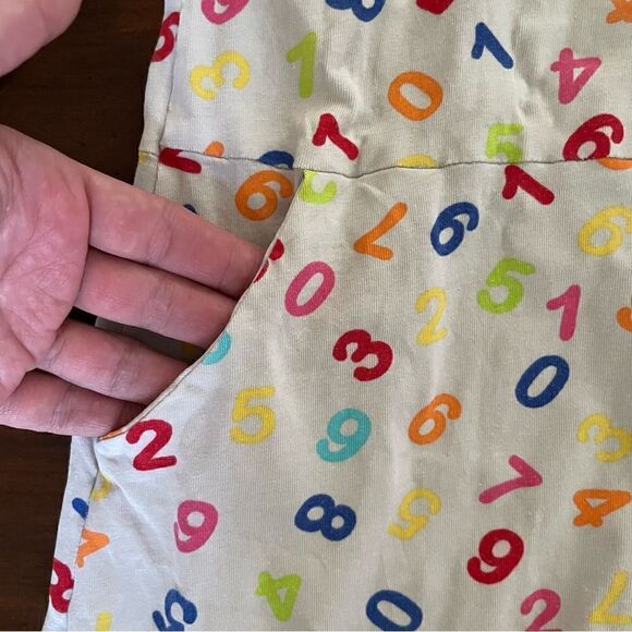 Handmade Girls Colorful Numbers Play Dress/ Tunic  with Pockets Size 4-6 - Picture 2 of 11